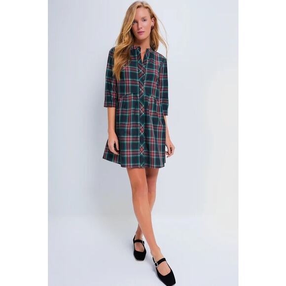 TUCKERNUCK Highland Tartan Royal Shirt Dress NWT Size XS - Picture 5 of 10